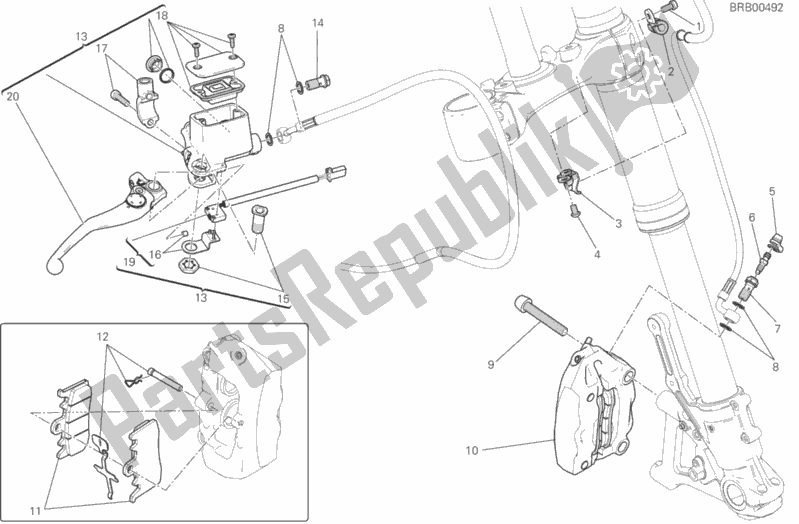 All parts for the Front Brake System of the Ducati Scrambler Icon Brasil 803 2017